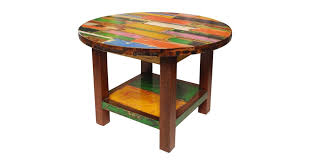 East at main's barron round rubberwood accent table, gray by east at main (1) $392. Wooden Colored Coffee Table With Shelf 70x70x50 Cm Multicolour Teak Wood
