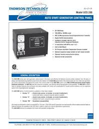 Check spelling or type a new query. Auto Start Generator Control Panel Thomson Technology