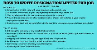 Structure of a formal resignation letter. 5 Steps On How To Write A Letter Of Resignation Samples Career Cliff