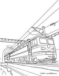Old Electric Train Leaving A Tunnel Coloring Book Train Coloring Pages Train Drawing Abstract Coloring Pages