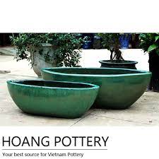 Outdoor flower pots tierra verde outdoor planters flower pot rectangular plant pots clay plant pots. Oval Glazed Ceramic Flower Pots Outdoor Hpdb022