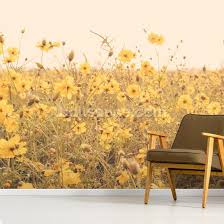 Lovely flowers wallpaper hd flower wallpaper field wallpaper hd wallpapers for mac the colour of yellow flower wallpaper best flower wallpaper blue sky wallpaper sunflower wallpaper hd poppy #wall. Vintage Yellow Flower Meadow Wallpaper Wallsauce Uk