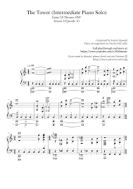 Game of thrones main theme adapted for a firstsecond year piano player. The Tower Intermediate Piano Solo Sheet Music For Piano Solo Download And Print In Pdf Or Midi Free Sheet Music For The Tower By Ramin Djawadi Classical Musescore Com