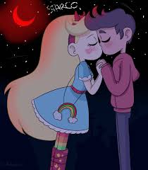 I Wanted To Draw A Starco Kiss So Here It Is It Finally Turned Into A Blood Moon Ball Kiss Beijo Anime Cartoons Desenho Desenhos Romanticos