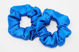 Ocean Blue Satin Hair Scrunchie Hair Tie Gentle Hair Etsy Scrunchie Hairstyles Scrunchies Blue Satin