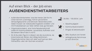 Aussendienstmitarbeiter Aufgaben Anforderungen Salesjob