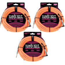 Ernie Ball P06077 Braided Straight To Right Angle Instrument Cable