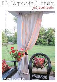 Drop Cloth Curtains For My Patio Beneath My Heart Porch Curtains Patio Curtains Outdoor Curtains