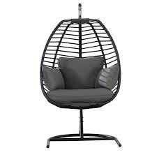 A sculptural design with an instant sense of empowerment is found in the forever classic, the egg™ by arne jacobsen. Sunjoy Clyde Hanging Egg Chair With Removable Cushions Steel Black A216000801 Rona