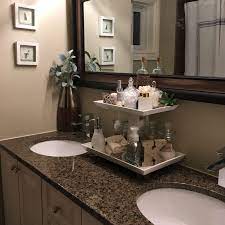 Black granite ashtray ,cigar marble ash tray. Diy Two Tiered Bathroom Tray Organized My Bathroom Counter With All My Spa Items Love It Bathroom Tray Bathroom Counter Decor Bathroom Counters