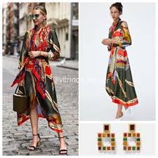 Alisveris Onerisi Zara Marka Sal Desenli Elbise Ile Zara Marka Renkli Tasli Kupenin Uyumunu Cok Sevdim Siz Nasil Buldunu Fashion Kimono Top Women S Top