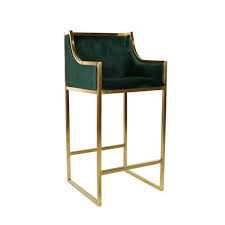 Emerald Green Velvet Bar Stools Sold In Pairs Cushions With Gold Metal Legs The Kings Bay Green Velvet Chair Bar Stools Gold Bar Stools