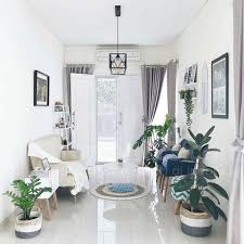 Desain Ruang Tamu Kecil Minimalis Warna Cat Putih Di 2020 Desain Interior Ruang Tamu Rumah Ide Ruang Keluarga