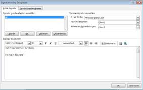 Sachlich, korrekt und universell einsetzbar. Outlook Automatische Grussformeln Und Unterschriften