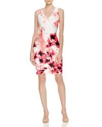 Calvin Klein Floral Print Scuba Dress 100 Bloomingdale S Exclusive Bloomingdale S With Images V Neck Cocktail Dress Dresses Abstract Print Dress