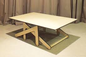 Best Two In One Function Table Desk Instead The M Table Uses Legs That Have Two Ends Each Tzvcrkn Coffee Table Wood Coffee Table Blue Console Table