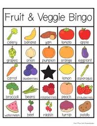 Fruit And Vegetable Bingo With 30 Unique Cards Fruits And Vegetables Healthy Food Activities For Preschool Unique Cards