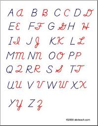 Cursive Handwriting Chart Alphabet Letters Upper Case
