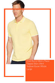 Fred Perry Mens Twin Tipped Shirt 1964 Yellow Snow White