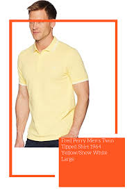 fred perry mens twin tipped shirt 1964 yellow snow white