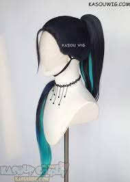 Kasou Wig Lace Front Lol Kaisa The Baddest More Version Blue Teal 120cm Long Ponytail Wig In 2021 Ponytail Wig Wigs Kawaii Wigs
