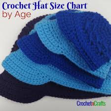 Circumference is 17.5″ and height is 8.5. Crochet Hat Size Chart By Age Crochetncrafts