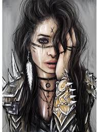 Ritratti Gotici Ragazza Tatuaggio Goth Poster Pittura su Tela Astratto Donna  Cool Arte da Parete Per Soggiorno Decorazione Domestica