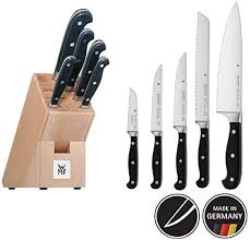 Wmf Knife Block With Knives 6 Pc Spitzenklasse Plus 36 8 X 14 4 X 20 Cm Brown 6 Piece In 2020 Knife Block Knife Wmf