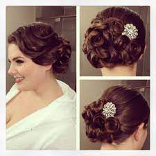 Vintage Side Updo Vintage Hairstyle Pin Curls Bridal Hair Bridal Hairstyle Updo Www Theupdoguru Com Vintage Hairstyles Short Wedding Hair Vintage Updo