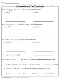 Function composition is applying one function to the results of another the function must work for all values we give it, so it is up to us to make sure we get the domain correct! Composition Of Functions Worksheets