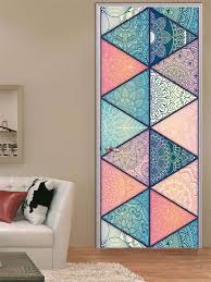 The arabesque is a form of artistic decoration consisting of surface decorations based on rhythmic linear patterns of scrolling and interlacing foliage, tendrils or plain lines, often combined with other elements. Buy 2pcs Door Stickers Set Modern Arabesque Style Geometric Pattern Door Decor Floor Stickers At Jolly Chic