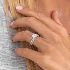 Women S Wedding Bands Stacked With Engagement Ring Affordable Wedding Ring Affordable Wedding Ring Set Womens Wedding Bands