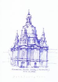 Frauenkirche Dresden Germany Sketch By Joungyeon Bahk Grid A Architecture Grid A Net Architecture Sketch Sketches Painting