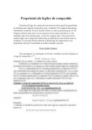 Lege asociativa,legi de compozitie.asociativitatea,comutativitatea,element neutru,elemente simetrizabile.grupuri. Referat Proprietati Ale Legilor De Compozitie 328905 Graduo