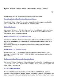 It's commonly known as 'daffodils') is about the poet's kinship with nature, and how the memory of the daffodils dancing cheers him whenever he recalls them. Download Lyrical Ballads Other Poems Wordsworth Poetry Library