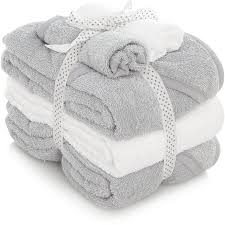 Hotel quality bamboo bath towels. Grey And White Mixed Towel Bundle Baby George At Asda