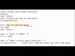 Cin c++ stream object programming examples: Cin Get And Cin Ignore Youtube