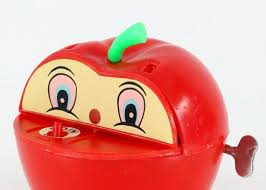 Wind Up Apple Bank With Hungry Worm Vintage Mechanical Bank Retro Toys Vintage Apple