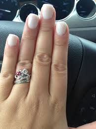 Anc White Nails With Cinderella Powder Powder Nails White Nails Dipped Nails