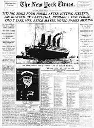 titanic sinks four hours after hitting
