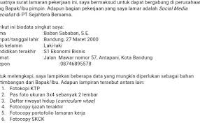 Yang menyangkut dengan arti,unsur dan contoh surat lamaran pekerjaan sebagai berikut. Hopesma Unsur Kebahasaan Surat Lamaran Pekerjaan Resep Kuini