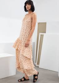 Ruffled Shoulder Tie Maxi Dress Light Pink Maxi Dresses Other Stories Tie Maxi Dress Maxi Dress Light Pink Maxi Dress