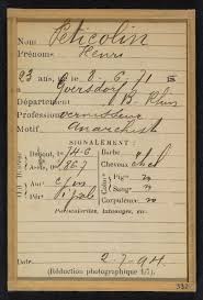 Alphonse Bertillon French 1853 1914 Peticolin Henri 23 Ans Nz Le 8 6 71 ˆgoersdorf Bas Rhin Vernisseur Anarchiste Mug Shots Photo Booth Dr Marcus