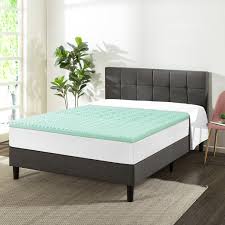 Product features a 5 body zone with different points of contact to prevent tossing and turning. 1 5 Inch 5 Zone Memory Foam Bed Topper Aloe Infused Cooling Mattress Pad Crown Comfort Overstock 25070611