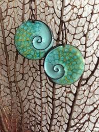 Enamel Earrings On Copper With Cloisone Spiral Enameled Jewelry Dangle Earrings Emaux Sur Cuivre Ocean Blue Earrings Bijoux En Emaille Torch Fired Enamel Jewelry Enameling Jewelry Enamel Jewelry