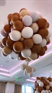 Pin By Ericka On Family Room Lighting In 2020 Baby Shower Inspiration Baby Shower Balloons Bear Baby Shower Theme