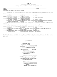 Use your mapeh activity notebook in answering the activities. Mapeh 6 1st Grading Scale Music Interval Music