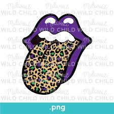 Mardi Gras Rolling Stones Lips Leopard Print Png Limited Etsy Rolling Stones Hot Pink Lips Purple Leopard