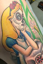 Many alice in wonderland tattoo designs are inspired by the visuals in these adaptations, including: Tattoo Uploaded By Amaury Full Leg Sleeve Alice In Wonderland Day Of The Dead 1206799 Tattoodo