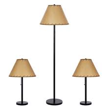 Enjoy free shipping on most stuff, even big stuff. 58 3pc Table And Floor Lamp Set With Pull Chain Solid Shade Includes Led Light Bulb Dark Bronze Cresswell Lighting Target